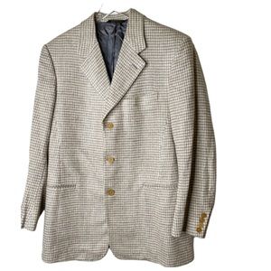 Vintage Donna Karan New York Couture 1980’s Houndstooth Silk Blazer Jacket 40Reg